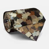 Leopard Style Brown Black Square Patroon Stropdas (Opgerold)