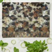 Leopard Style Brown Black Square Patroon Theedoek (Gevouwen)