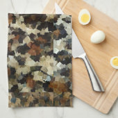 Leopard Style Brown Black Square Patroon Theedoek (Quarter Fold)