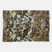 Leopard Style Brown Black Square Patroon Theedoek (Horizontaal)