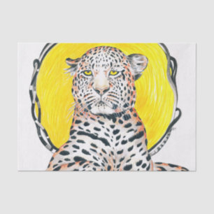 Leopard Sun King Ink Art Tissuepapier