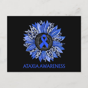 Leopard Sunflower Ataxia Awareness Blue Ribbon Sup Briefkaart
