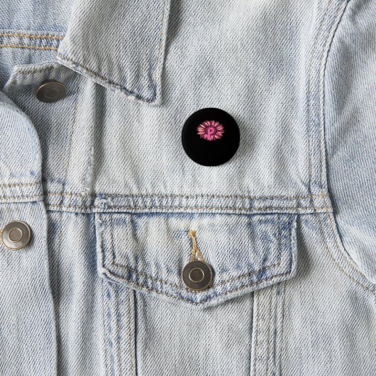 Leopard Sunflower Breast Cancer Awareness Ronde Button 3,2 Cm (In situ)