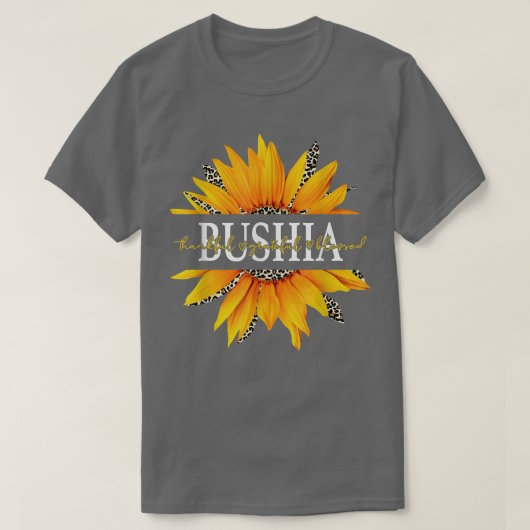 Leopard Sunflower Bushia Thankful Grateful Blessed T-shirt (Design voorkant)