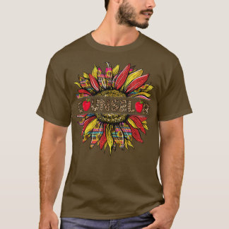 Leopard Sunflower Counselor Appreciation Back to S T-shirt