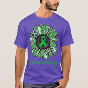 Leopard Sunflower Gastroschisis Awareness Green Ri T-shirt