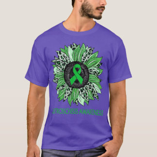 Leopard Sunflower Gastroschisis Awareness Green Ri T-shirt