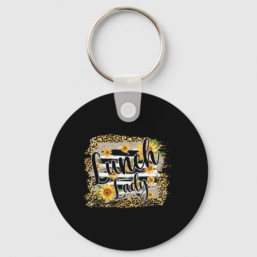 Leopard Sunflower Lunch Lady First Day Ck To Schoo Sleutelhanger (Voorkant)