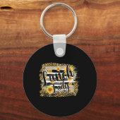 Leopard Sunflower Lunch Lady First Day Ck To Schoo Sleutelhanger (Voorkant)