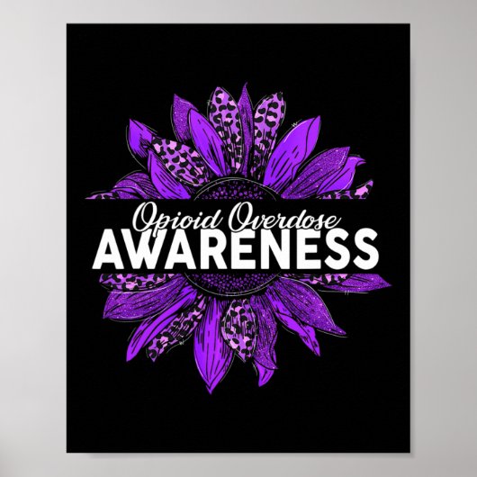 Leopard Sunflower Opioid Overdosering Bewustmaking Poster (Voorkant)