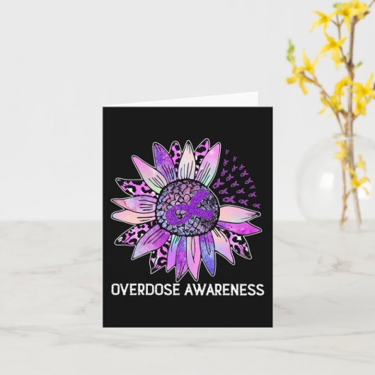 Leopard Sunflower Overdosering Bewustmakingsmaand Kaart (Gele Bloem)