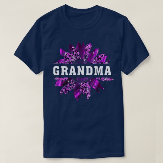 Leopard Sunflower Promoto Grandma Zwangerschap and T-shirt (Design voorkant)