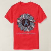 Leopard Sunflower Scleroderma Awareness Blauwgroen T-shirt (Design voorkant)