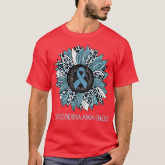 Leopard Sunflower Scleroderma Awareness Blauwgroen T-shirt