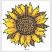 Leopard Sunflower Sticker (Vel)