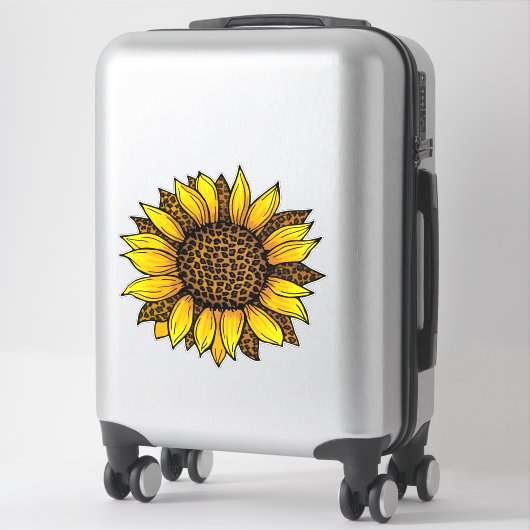 Leopard Sunflower Sticker (Koffer)
