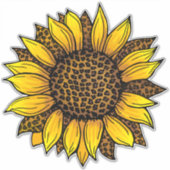 Leopard Sunflower Sticker (Voorkant)