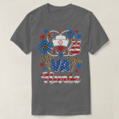 Leopard Sunflower VA Nurse American Flag Vith T-shirt (Design voorkant)