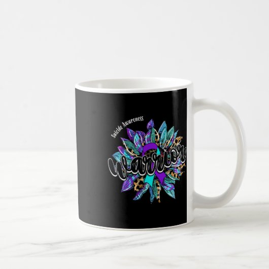 Leopard Sunflower Warrior Suicide Awareness Koffiemok (Rechts)