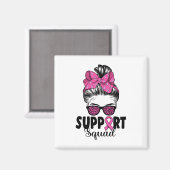 Leopard Sungles Messy Bun Support Squad Borstblik Magneet (Voorkant / Achterkant)