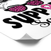 Leopard Sungles Messy Bun Support Squad Borstblik Poster (Hoek)