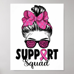 Leopard Sungles Messy Bun Support Squad Borstblik Poster