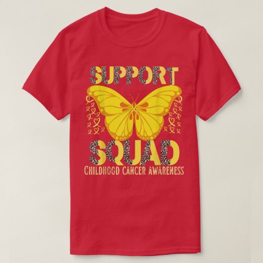 Leopard Support Squad Childhood Cancer Awareness 3 T-shirt (Design voorkant)