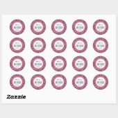 LEOPARD Sweet Sixteen 16 Aangepaste naam V05 ROZE Ronde Sticker (Vel)