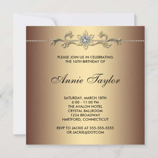 Leopard Sweet Zestien Verjaardagsfeest Kaart (Achterkant)