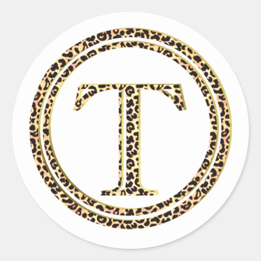 Leopard T Ronde Sticker (Voorkant)
