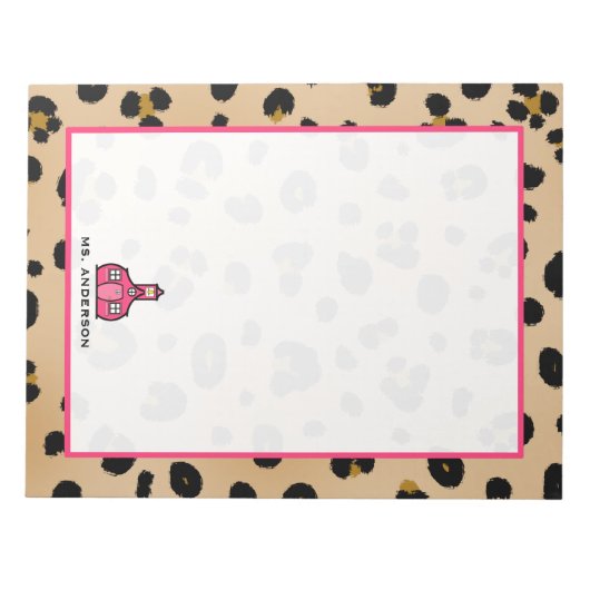 Leopard Teacher Notitieblok (Voorkant)
