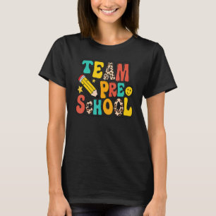 Leopard Team Preschool Potlood Pre K Leraar Terug T-shirt