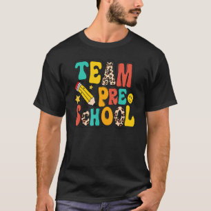 Leopard Team Preschool Potlood Pre K Leraar Terug T-shirt