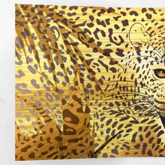 Leopard Territory 1 Drieluik Wenskaart (Binnenzijde eerst)