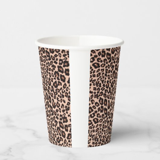 Leopard Theme Cups - Elegant Zwart & Goud Papieren Bekers (Links)