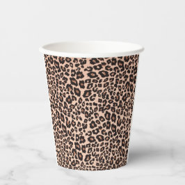 Leopard Theme Cups - Elegant Zwart & Goud Papieren Bekers
