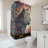 Leopard Thrill: Bold Branch en vogels Douchegordijn (In situ)