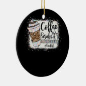 Leopard Tie Dye Coffee Scrubs Rubber Glove Scrub Keramisch Ornament (Rechts)