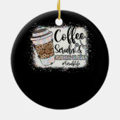 Leopard Tie Dye Coffee Scrubs Rubber Glove Scrub Keramisch Ornament (Achterkant)