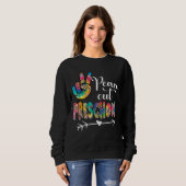 Leopard Tie Dye Peace Out Preschool Happy Day Trui (Voorkant volledig)