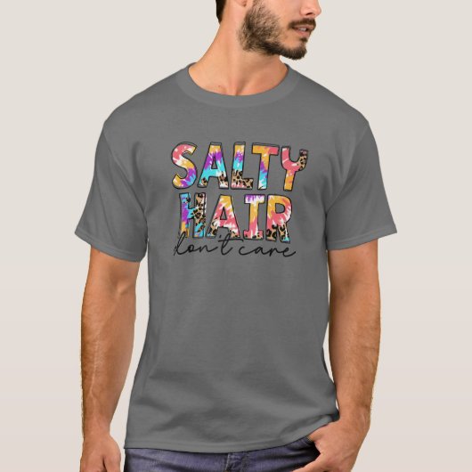 Leopard Tie Dye Salty Hair Zomer niet T-shirt (Voorkant)
