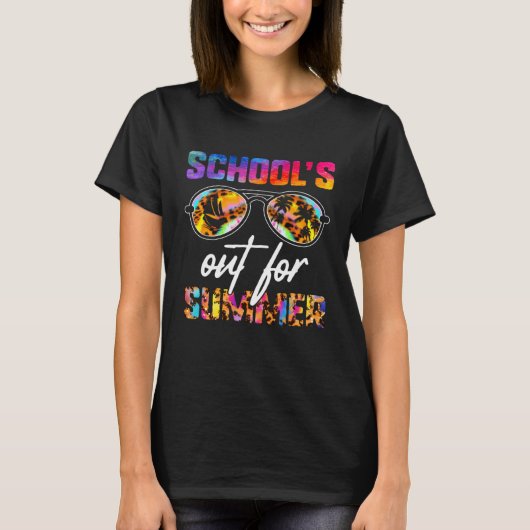 Leopard Tie Dye School's Out For Summer Teacher Va T-shirt (Voorkant)