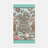 Leopard Tiger Chinoiserie Deurmat Rug Servet (Voorkant)