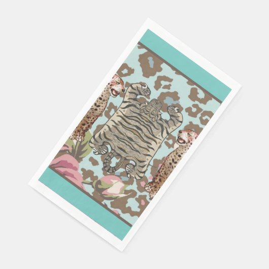 Leopard Tiger Chinoiserie Deurmat Rug Servet (Hoek)