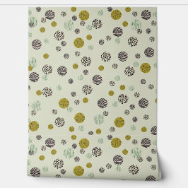 Leopard Tiger Zebra Print Cirkels op Ivoor Behang