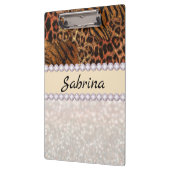 leopard tijger roze diamant klembord (Links)