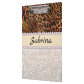 leopard tijger roze diamantklembord klembord (Links)