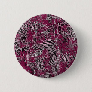 Leopard tijgermantel ronde button 5,7 cm
