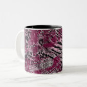 Leopard tijgermantel tweekleurige koffiemok (Voorkant links)