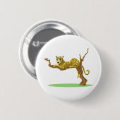 Leopard Tree Sitting Oerwoud Bos Environment Ronde Button 5,7 Cm (Voorkant /achterkant)